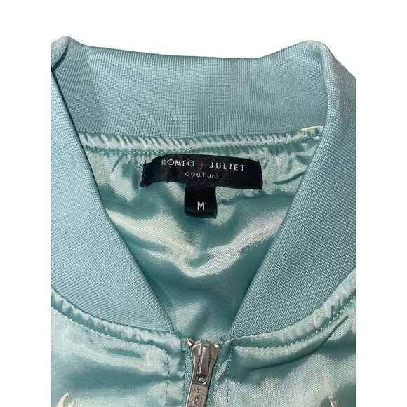 Romeo & Juliet Couture Women’s Medium Mint Satin Floral Embroidered Jacket READ - Picture 10 of 12